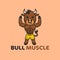 Brown Bull Muscle Illustration good for Gym or fitness Logo Template