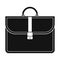 Brown business briefcase black simple icon