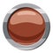 Brown button icon, cartoon style