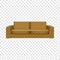 Brown camel sofa mockup, realistic style