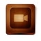 Brown Camera icon isolated on white background. Video camera. Movie sign. Film projector. Wooden square button. Vector