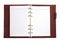 Brown canvas binder notebook isolated