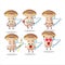 Brown cap boletus cartoon designs as a cute angel character