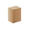 Brown cardboard box mockup closed and sealed - vector illustration.