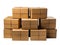 Brown Cardboard Packages of Parcel Delivery Boxes Tied with Rope