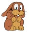 Brown cartoon rabbit