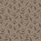 Brown cat, paw prints, fish, and hearts seamless and repeat pattern background