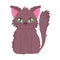 Brown cat sitting cartoon feline character pets