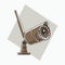 Brown CCTV wireless icon - tube shaped CCTV - colored icon, symbol, cartoon logo for security system