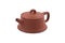 Brown ceramic teapot with hieroglyphic ornament