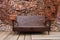 Brown chair wood retro on antique vintage wooden wall