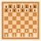 Brown Chess Board With Chess Figurine Algebraic Notation. Chess Game Vector illustration