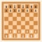 Brown Chess Board With Chess Figurine. Chess Game Vector illustration