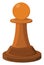 Brown chess pawn, icon