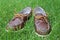 Brown Child Shoes in Green Grass