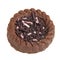 Brown choco cookies round circle with filling isolated on the white