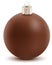 Brown chocolate christmas ball. Sweet festive decoration