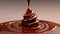 Brown Chocolate pouring melted background 3d rendering milk splash melt flow closeup flowing swirl food hot dripped macro abstract