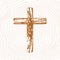 Brown Christianity Cross icon logo