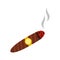 Brown cigar icon, flat style