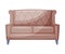 Brown Classic Sofa for Living Room Interior Design Vector Illustration on White Background