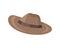 Brown Classical Hat with Brim Vector Illustration