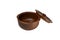 Brown clay cooking pot on white background isolated