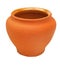 Brown clay flowerpot