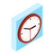 Brown clock icon, isometric style