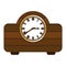 brown clock on the table icon image