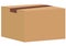 Brown closed carton delivery packaging box on white bac