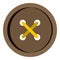 Brown clothing button icon isolated