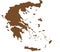BROWN CMYK color map of GREECE