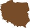 BROWN CMYK color map of POLAND