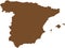 BROWN CMYK color map of SPAIN