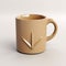 Brown Coffee Mug With Arrow Handle - 3d Rendered Cinema4d Design