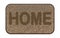 Brown coir doormat with text HOME 3D