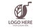 Brown Color Coffee Bean Grind Logo Design