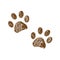 Brown colored hand drawn paw print