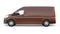 Brown commercial van for transporting small loads in the city on a white background. Blank body for your design. 3d