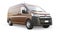 Brown commercial van for transporting small loads in the city on a white background. Blank body for your design. 3d