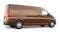 Brown commercial van for transporting small loads in the city on a white background. Blank body for your design. 3d