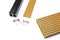 Brown composite decking board and mounting material