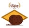 Brown coockie of bakery design