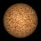 Brown cork sphere black background