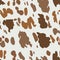 Brown cow pattern. Seamless texture of domestic animal, rural print for dairy products and milk branding. Camouflage for