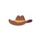 Brown cowboy hat isolated on white background - Western costume element