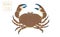 Brown crab, vector cartoon illustration