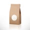 Brown Craft Paper Rice Bag Packaging With Transparent Window