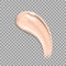 Brown cream texture for make up. Realistic cosmetic liquid foundation smear. Beige make up concealer swatch isolated on